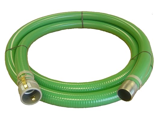 Abbott Rubber Pvc Suction Hose Assembly, Green, 1-1/2" Female Cam And Groove X Male Npt , 70 Psi Max Pressure, 25' Length, 1-1/2" Id (708289321488)