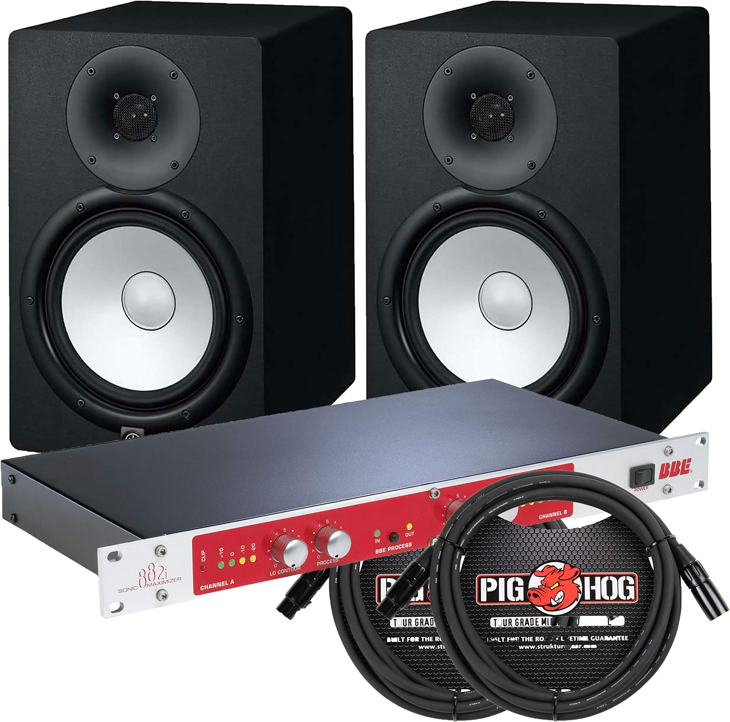 BBE 882i Sonic Maximizer w/Yamaha HS8 Studio Monitors & 10' PigHog XLR Cables