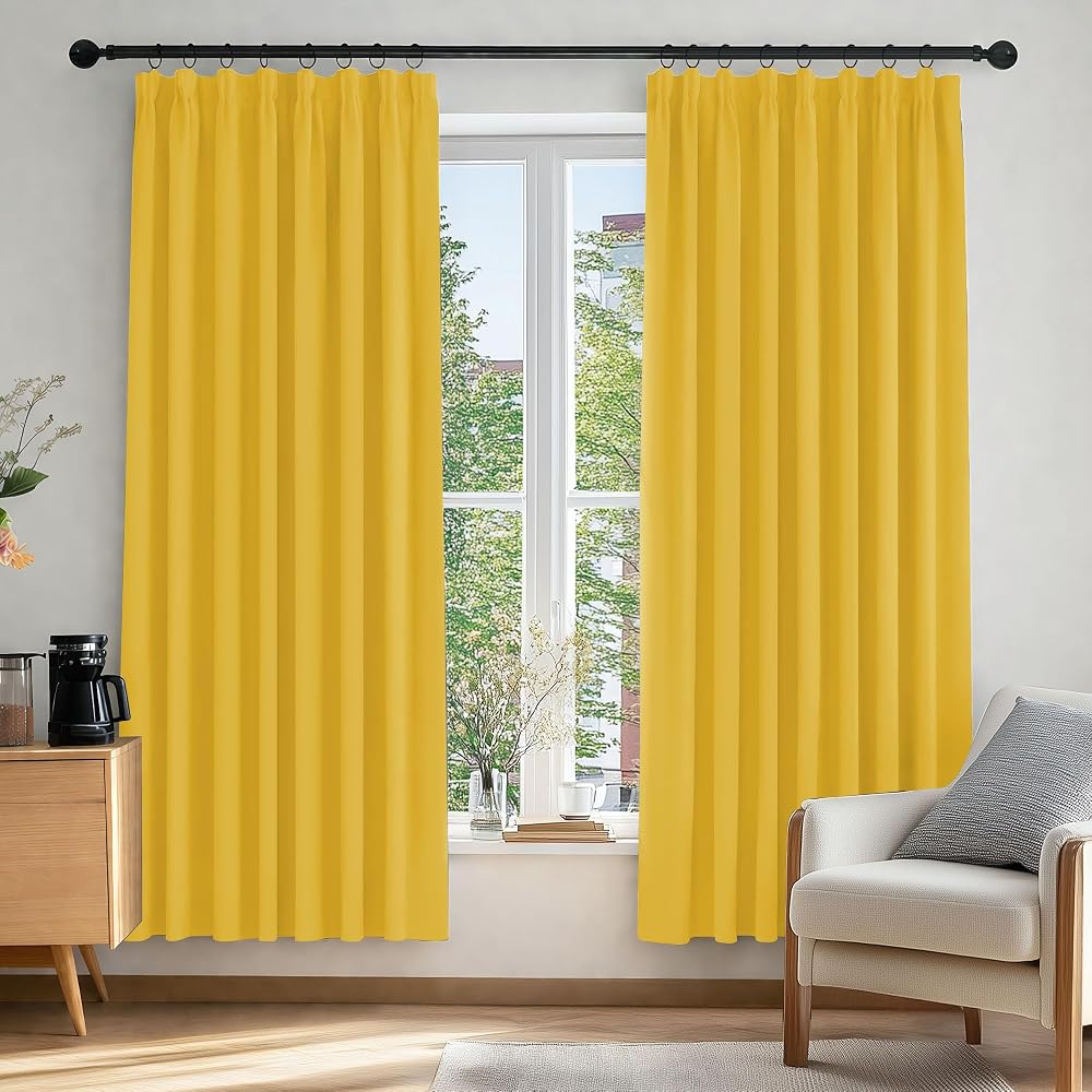 Deconovo Blackout Curtains 55x69 Pencil Pleat Ready Made 2 Panels Bedroom