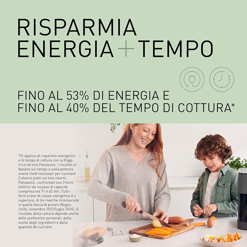 NF-CC600AXE Friggitrice ad Aria con Finestra trasparente resistente, 6L, 80-200°C, Timer Digitale e LCD, Vapore Delicato, 11 Programmi, Facile Pulizia, Maniglia Nero/Blu Scuro e Oro Rosa
