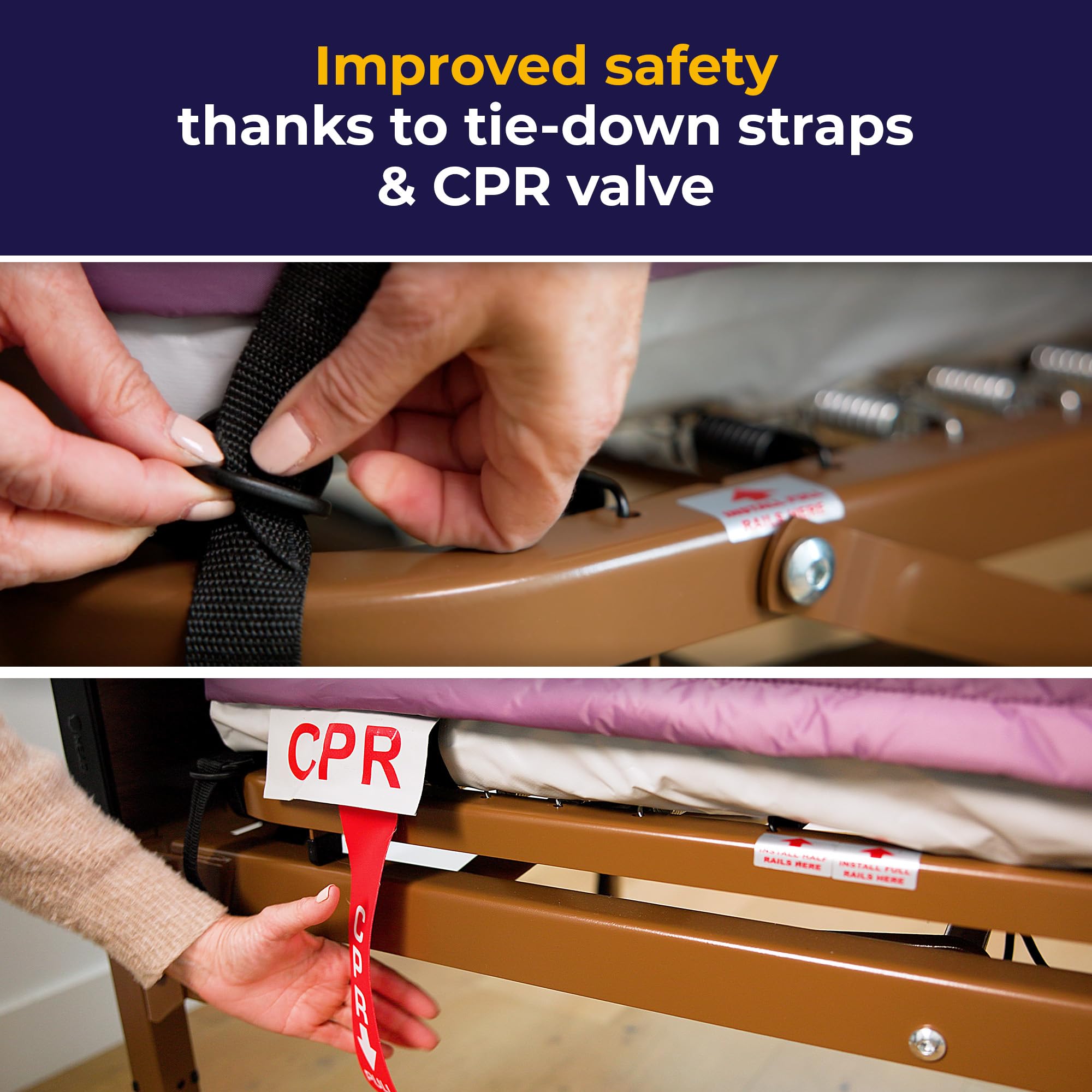 Drive Medical 14027 Med-Aire Low Air Loss Mattress Replacement System with Alternating Pressure, Dark Purple