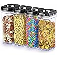 DWËLLZA KITCHEN Airtight Food Storage Containers with Lids – 4 Piece Set Air Tight Kitchen Storage Containers Clear Pantry Organization and Storage Set BPA-Free - Keeps your Food Fresh & Dry
