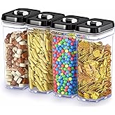 DWËLLZA KITCHEN Airtight Food Storage Containers with Lids – 4 Piece Set Air Tight Kitchen Storage Containers Clear Pantry Organization and Storage Set BPA-Free - Keeps your Food Fresh & Dry