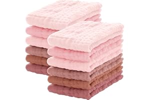 Lovely Care 12 Pack Muslin Burp Cloths 100% Cotton Muslin Cloths Large 20''x10'' Extra Soft and Absorbent Baby Burping Cloth 