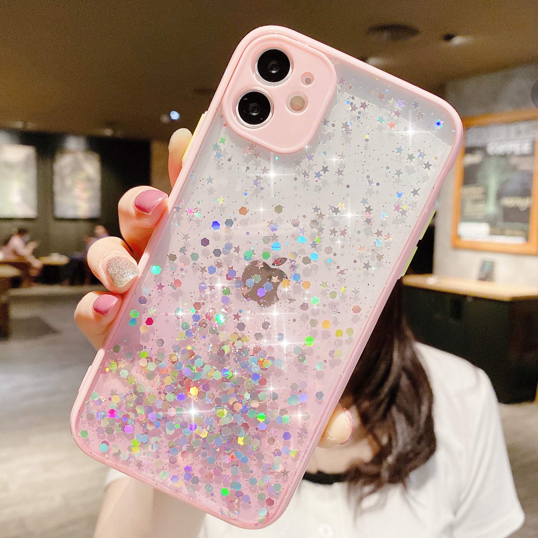 ZTUOK Compatible with iPhone 11 Case for Women Girls,Silicone Gel Shockproof Clear Sparkly Bling Stars Phone Case Glitter Cover for iPhone 11