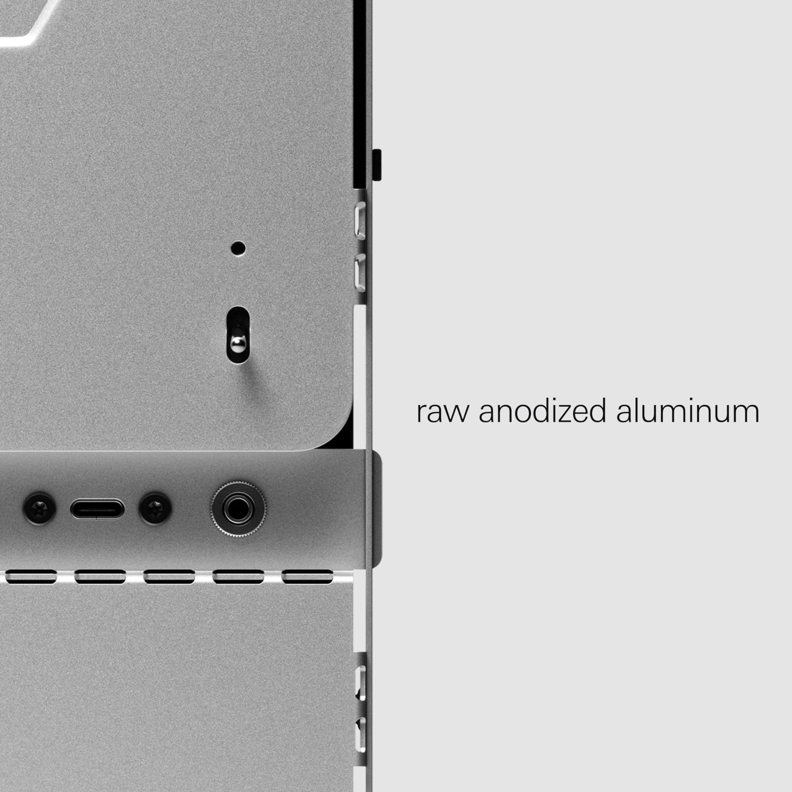 Teenage Engineering Computer-1 mini-ITX PC Computer case Chassis with Powder Coated Aluminum, Chrome Metal Handles, and Dual-Slot GPU, Small Form Factor, Compatible with SFX Power Supply (Aluminum)