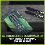 Tracer Construction Lumber Crayon Markers Pack of 12 Black Multi Surface view 3