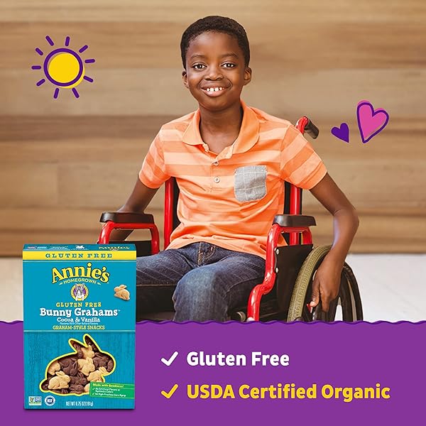 ANNIE’S GLUTEN FREE COCOA AND VANILLA BUNNY COOKIES, 6.75 OZ