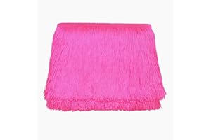 Lauthen.S 10 Yards of 6" Chainette Fringe Trim Tassel Sewing Trim for DIY Craft Latin Dress Lamp Shade Decoration Neon Pink