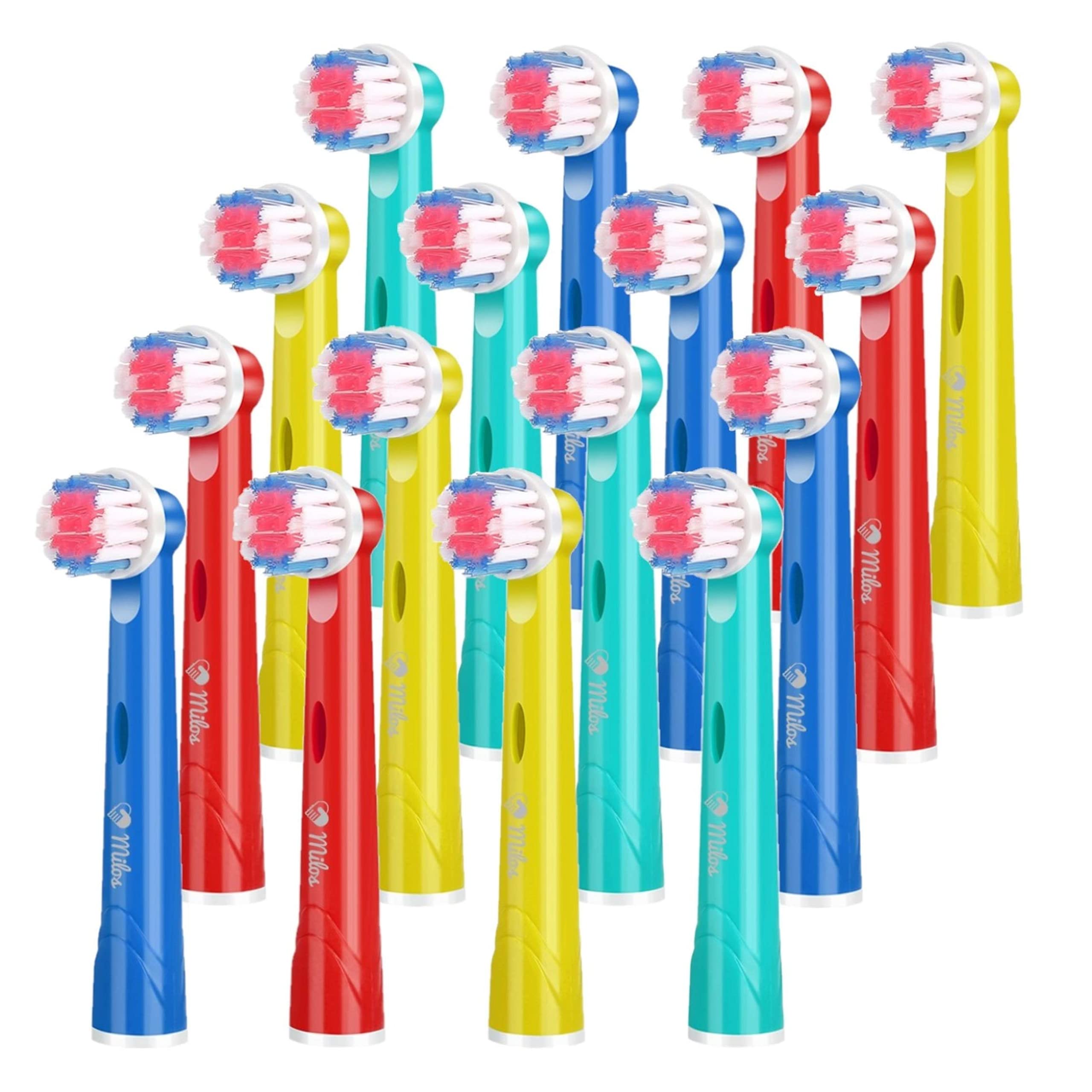 Toothbrush Heads Compatible with Oral B - Milos Kids 16 Pack Replacemeent Toothbrush Heads for Most Braun Oral B Electric Toothbrushes Deep and Precise Cleaning Brush Heads