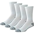Amazon Essentials Men's Cotton Cushioned Performance Work Crew Sock, 4 Pairs