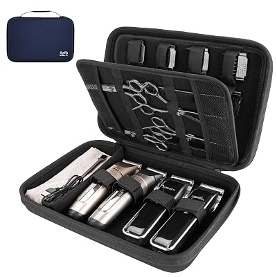SMYV Barber Bags for Clippers and Supplies, Sturdy Clipper Storage Case for Barber Accessories, Hair Trimmer Organizer for Men Razor Guard Grooming Kits (Case Only)