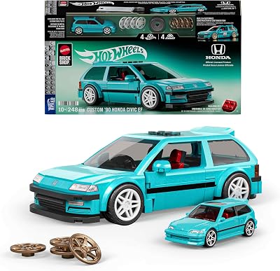 Mattel Brick Shop Hot Wheels Custom 90 Honda Civic EF Building Toy Kit