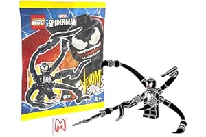 LEGO Super Heroes Spider-Man Minifigure - Venom with Spiked Blades and Minifigureland Tile