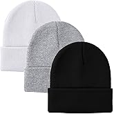 Glooarm 3 Pack Toddler Beanie Kids Beanie Winter Hats Knit Ribbed Boys Girls Beanies Warm Cuffed Caps