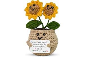 OASSIE Christmas Friend Gifts for Women - Emotional Support Crochet Flowers with Card - Birthday Graduation Gift for Friend Woman Coworker Sister, Going Away Long Distance Friendship Gifts for Women