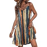 JOELLYUS Womens Spaghetti Strap Dress Summer Dresses Beach Cover Ups Casual Sundresses with Pockets