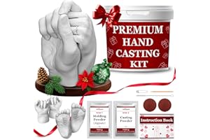 TECEUM Hand Casting Kit for Couples – Christmas Gifts for Women & Men – Anniversary DIY Gifts for Her or Him, Family, Babies & Adults – Ideal for Wedding, Baby Shower, Mother’s Day – Romantic Gift