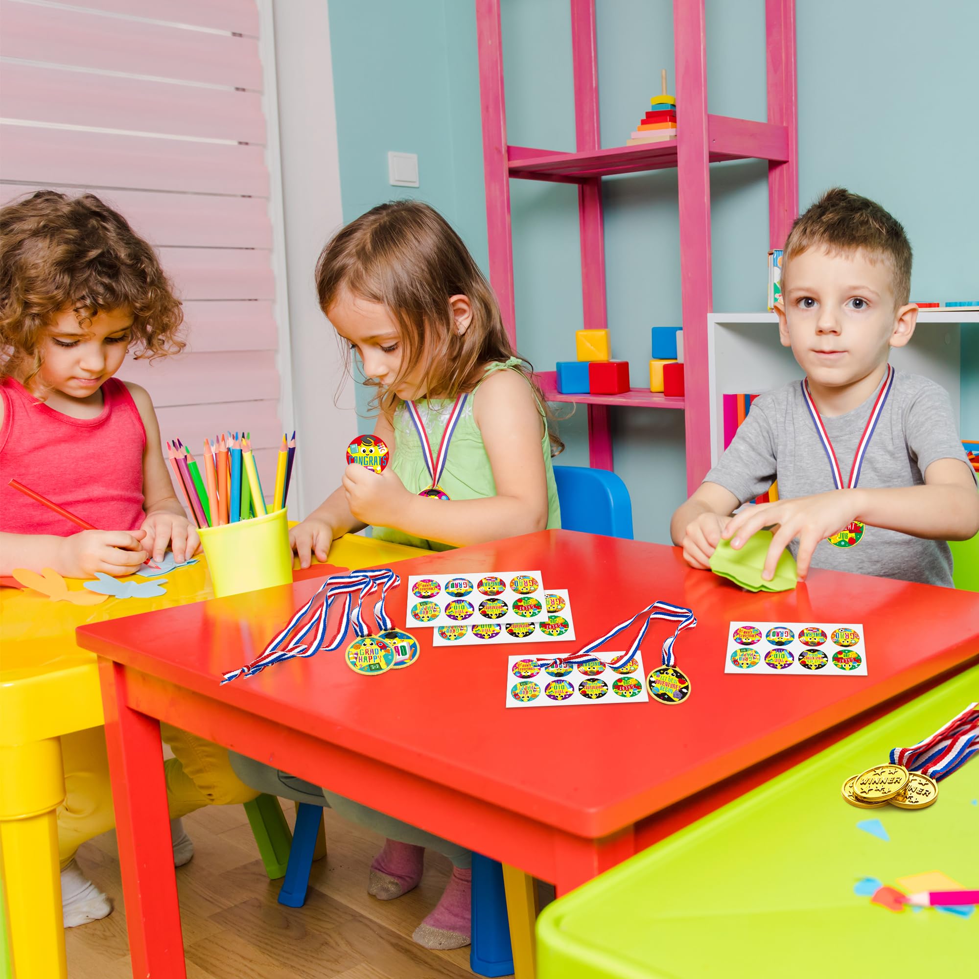 BeYumi Graduation Star Award Medals - 72Pcs Kindergarten Graduation Medals for Kids with Neck Ribbon Preschool Graduation Medals for Student Bulk Graduating Gift Party Favors Supplies Classroom Reward - view 5