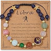 Vinswet Zodiac Bracelets for Women Men,12 Constellations Healing Crystal Stone Beads Bracelet Birthday Zodiac Gifts Horoscope Spiritual Jewelry Bracelet Gifts