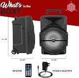 Pyle 15 Inch Portable PA Speaker 1000W Bluetooth Karaoke DJ System view 7