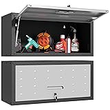 BIZOEIRON Garage Wall Cabinet with Flip-Up