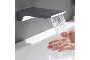 GCGWEQS Chrome Tub Spout, High Flow Waterfall Bathtub Spout Wall Mount，Roman Bathtub Filler Faucet Waterfall Spouts for Bathroom, Chrome