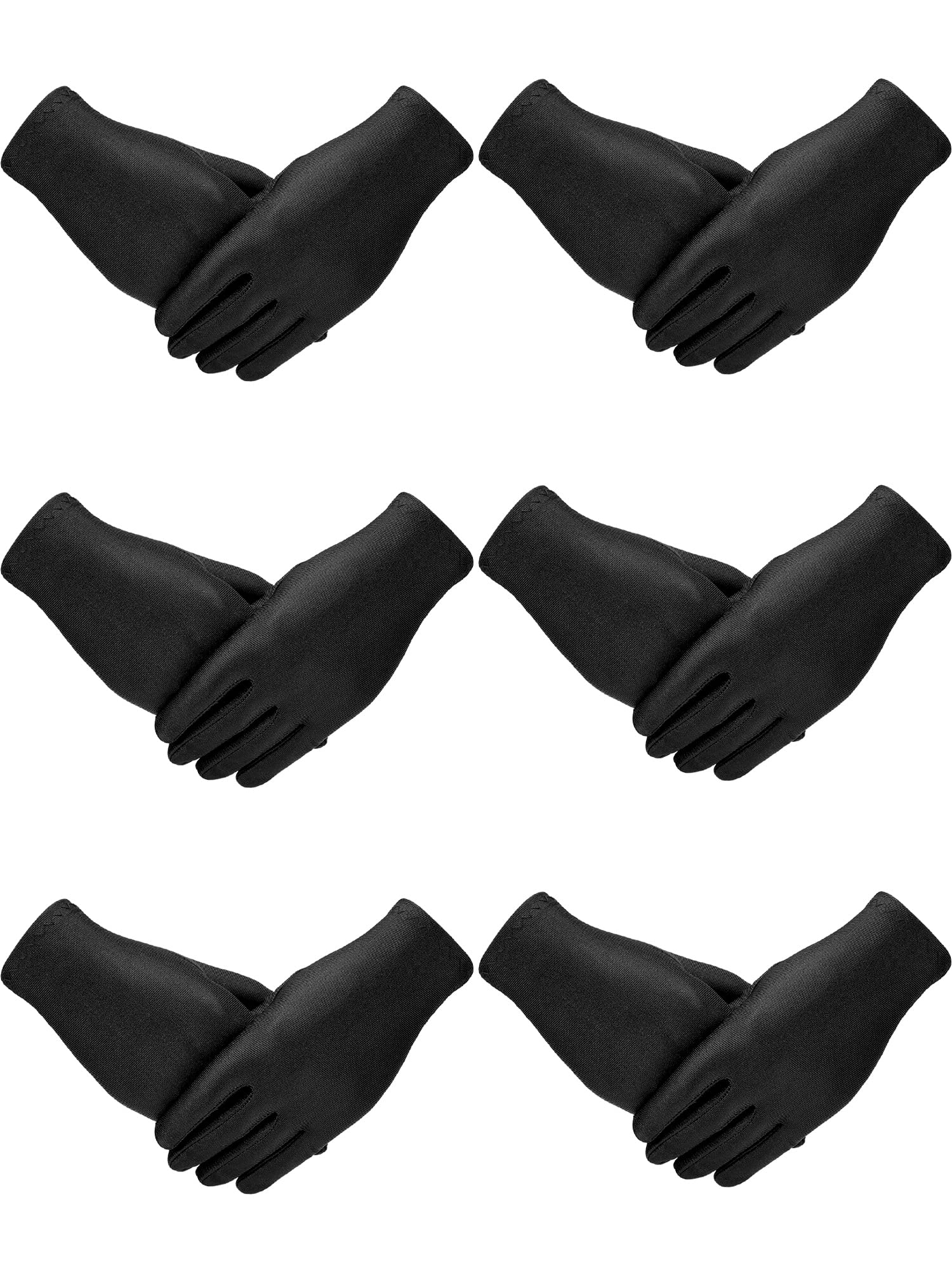 Photo 1 of SATINIOR 6 Pairs Black White Kid Costume Glove Short Cosplay Glove Girl Boy Dress up for Halloween Party Opera Accessories