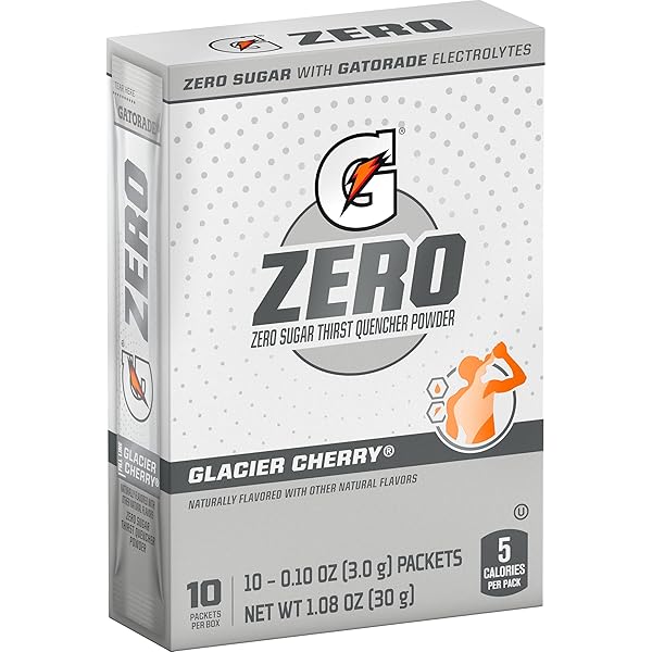 GATORADE G ZERO POWDER PACKETS GLACIER CHERRY 1.08OZ...