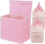 Simple Houseware Double Laundry Hamper with Lid and