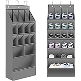 LTBLumos Water Bottle Organizer,Over The Door Organizer with 16 Pockets,Various Sizes Cup Organizer For Kitchen Cabinet Bedroom (gery)