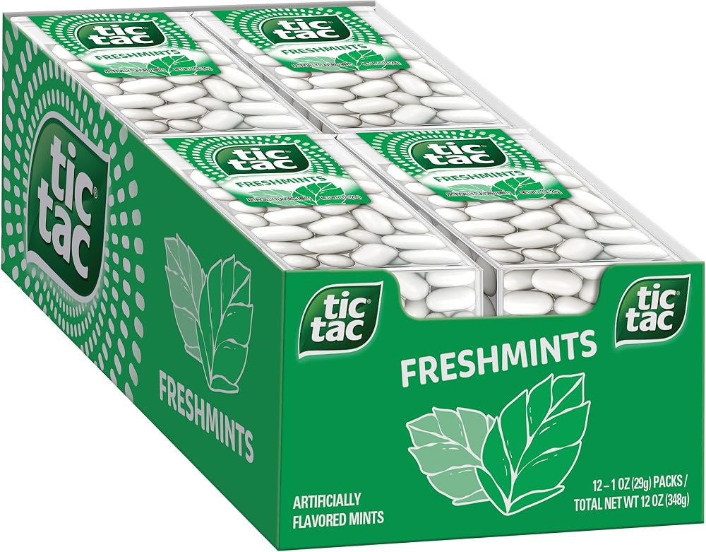 Tic Tac Mints Freshmints 12 Count Brand Tic Tac Sugar Candy Gluten Free