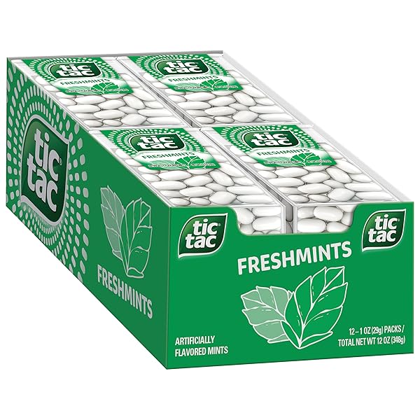 TIC TAC FRESHMINT BREATH MINTS, BULK 12 PACK, ON-THE-GO REFRESHMENT, 1 OZ EACH