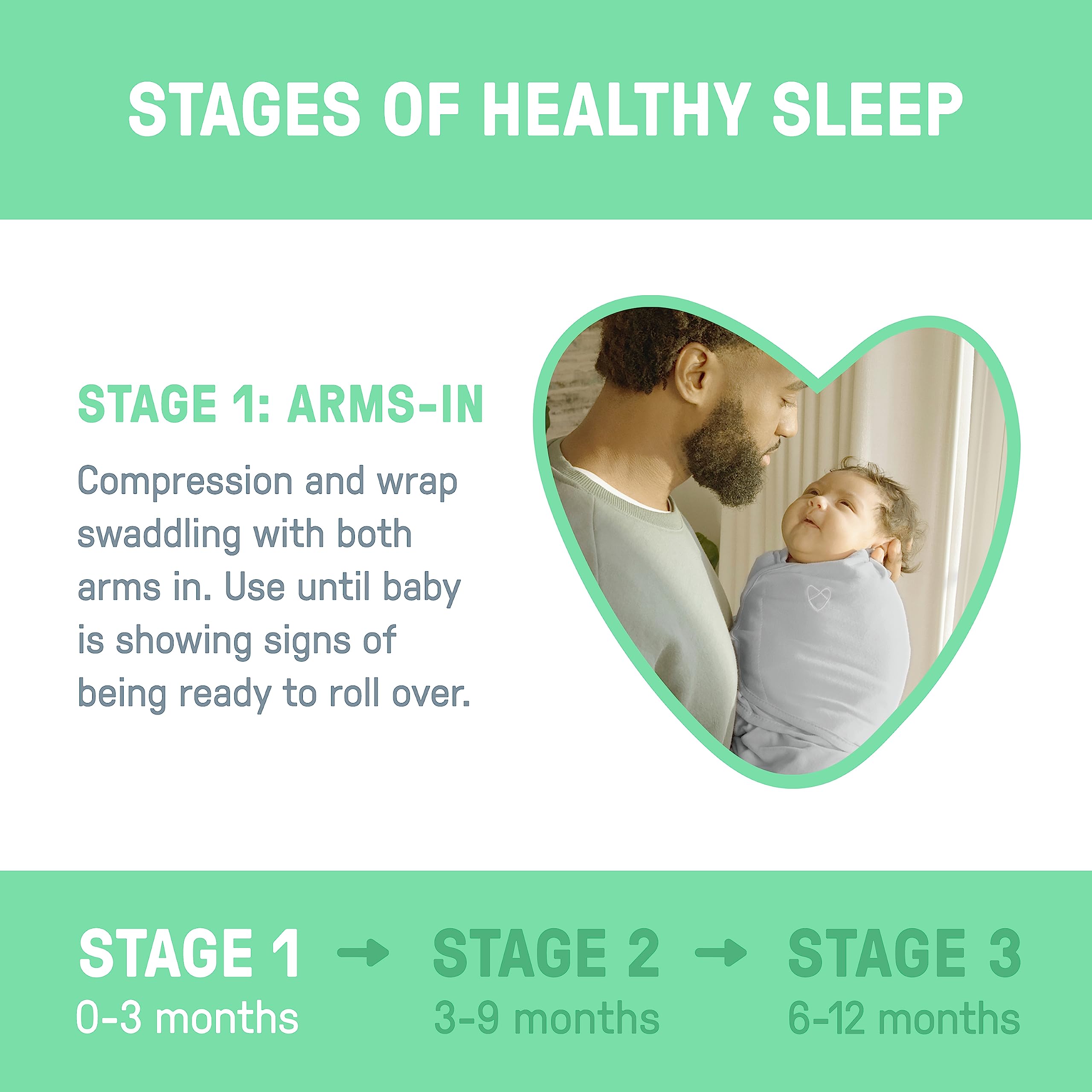 SwaddleMe by Ingenuity Easy Change Swaddle, Size Small/Medium, 03