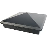 Decorex Hardware 5.5x5.5 Aluminum Pyramid Post Cap for Standard 6x6 Posts (Actual 5.5"&times;5.5") &mdash; Heavy-Duty Cast, Rounded Safety Corners, Stainless Screws, Powder-Coated Black Deck &amp; Fence Cap