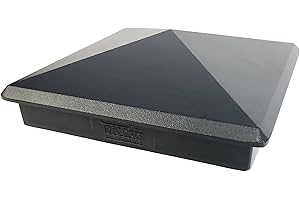 DECOREX HARDWARE 5.5" x 5.5" Heavy Duty Aluminium Pyramid Post Cap for True/Actual 5.5" x 5.5" Wood Posts - Black (Works ONLY with Actual 5.5" x 5.5" Posts. Will NOT Work with Actual 6" x 6" Posts)