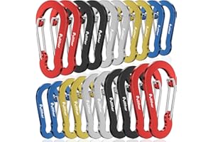 Pullther fishing Aluminum Carabiner Clips- Set of 20,Carabiner Clip 2 inch,Corrosion-Resistant,Lightweight,Ideal for Outdoor Sports,Hiking,Camping,Fishing.