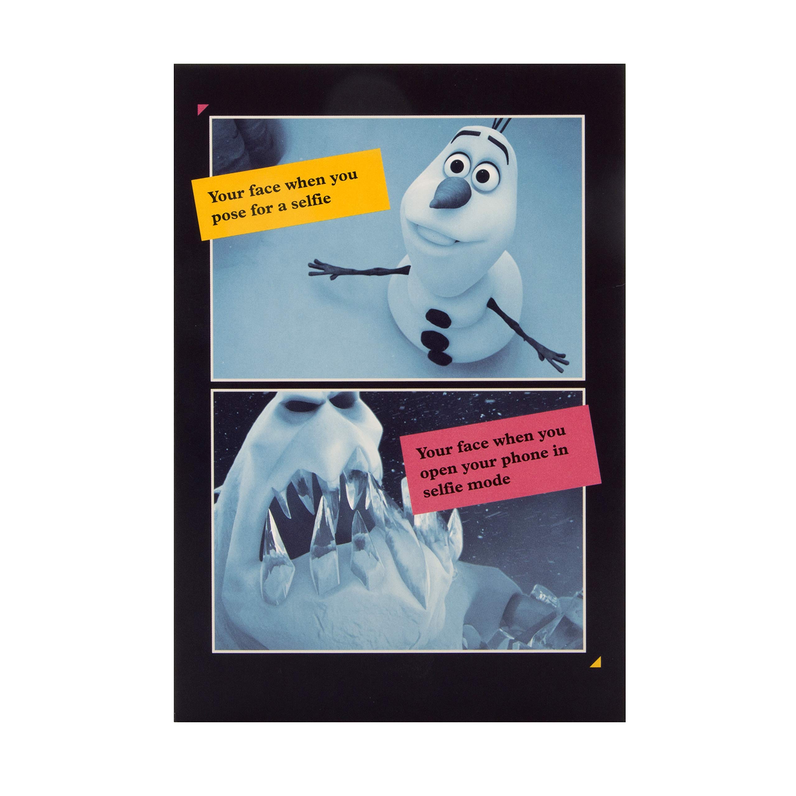 Disney's Frozen Birthday Card from Hallmark - Olaf Selfie Face Humour Design