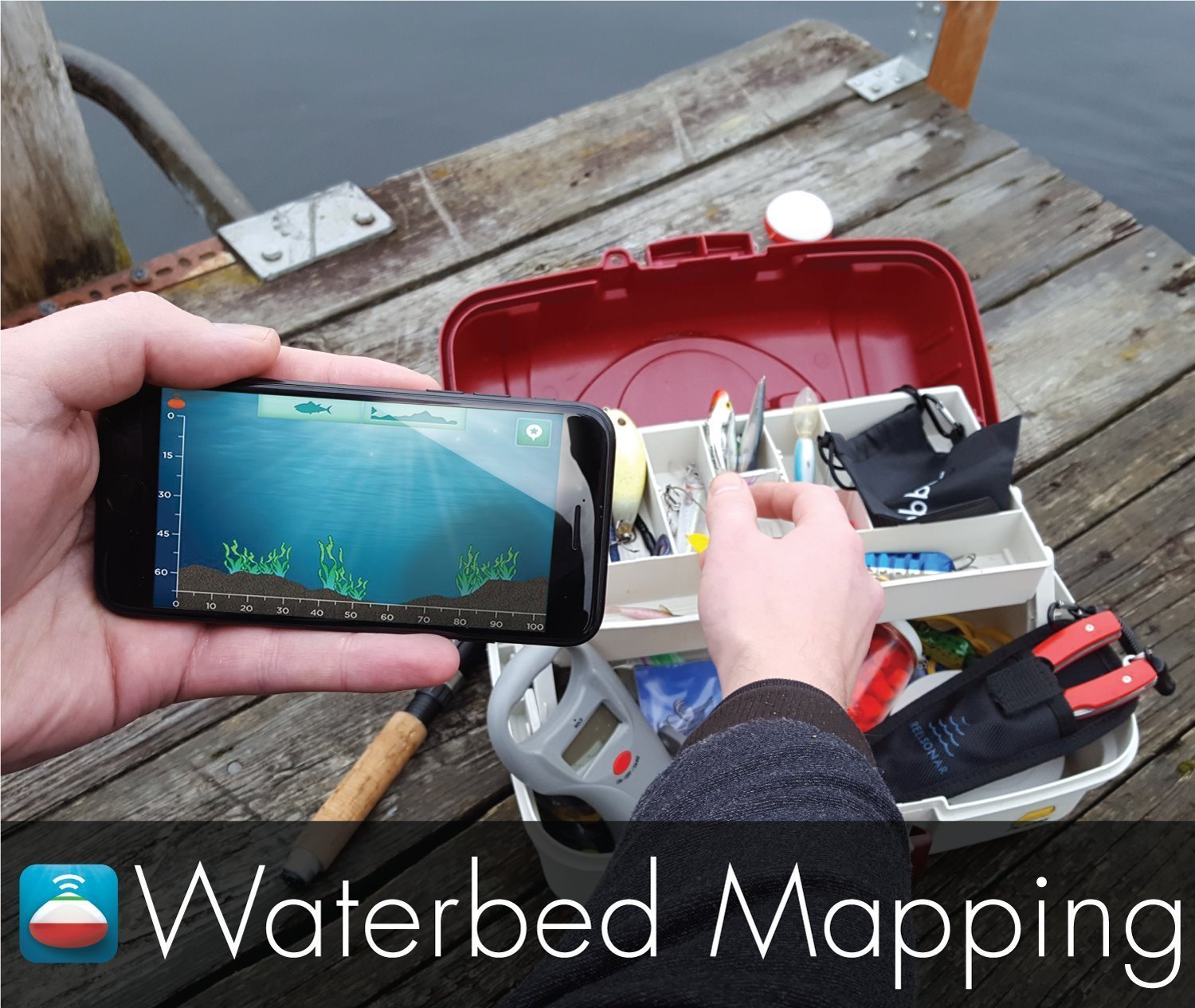 iBobber portable wireless bluetooth fish finder depth finder with depth range of 135 feet 10+ hrs battery life with IOS & Android App Wireless and Watch App