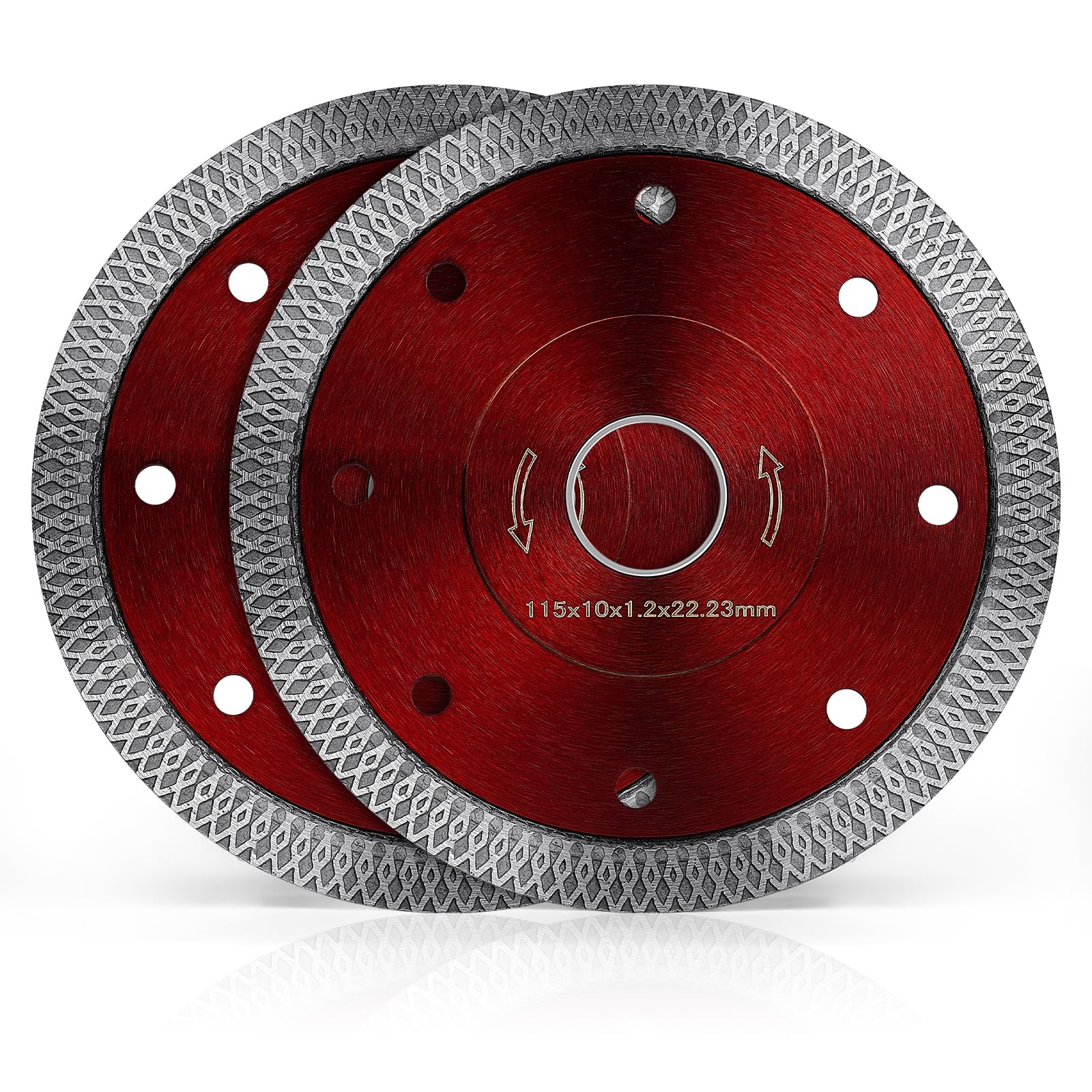 flintronic 115mm Diamond Cutting Discs for Angle Grinder, 2PCS Super Thin Diamond Saw Blade, Clean Cut on Porcelain, Tiles, Granite, Marble, Stones, Bricks & Ceramics, Wet Cutting, 4.5"