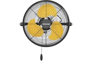 FANNIVERSE 12 Inch Wall Fan Pro Series - Sealed Motor High Velocity Wall Mount Fans for Commercial, Residential, Warehouse, Covered Patio, Shop, Garage, Barn, Gazebo 3 Speed 2800 CFM UL Safety Listed