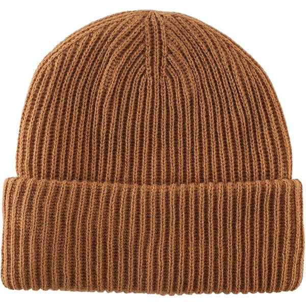 Carolina Amato Cashmere Wool Beanie Hat Brown Ribbed Warm Unisex PhotoCrab_08550.jpg?v=  main image 2