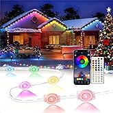 SUUNOG Permanent Outdoor Lights,250FT RGB Christmas House Lights Outdoor with APP Remote Control, IP67 Waterproof Smart Eternity Eaves Lighting for Holiday, Party, Daily