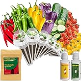 Salsa Garden Seed Pod Kit for AeroGarden, iDoo, Ahopegarden Hydroponic System, 400+ Seeds Includes Red Chili, Green, Yellow, and Purple Bell Pepper, Cucumber, Red/Golden Cherry Tomato (7-Pod)