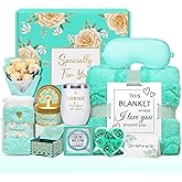 Joyliss Valentines Day Gifts for Her, Birthday Gifts for Women, Get Well Soon Gift Basket Care Package Self Care Gifts Valentine's Day Gift with Flannel Blanket for Women Mom Girlfriend Sister Wife