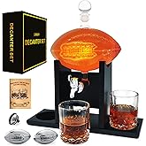 Football Whiskey Decanter Set with Glasses Spout Football Chiller,47oz Whiskey Decanter Sets for Men,Tequila Liquor Decanters for Alcohol Bourbon Gifts for Men Gifts for Dad Boyfriend Him Husband