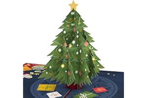 Lovepop Festive Christmas Tree Pop Up Card, 5x7-3D Greeting Card, Pop Up Christmas Cards, Kids Christmas Card, 3D Holiday Card, Winter Cards