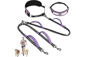 PetAmi Double Dog Leash with 360 Swivel No-Tangle Coupler, Heavy Duty Dual Dog Leash with Shock-Absorbing Bungee, Padded Hand
