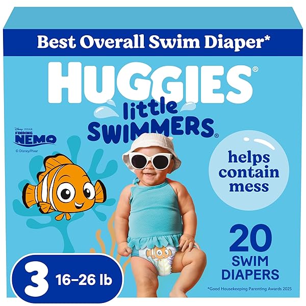 HUGGIES LITTLE SWIMMERS DISPOSABLE SWIM DIAPERS, SIZE 3...
