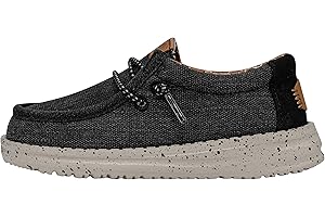 Hey Dude Wally Toddler Washed Canvas | Boy's Loafers | Boy's Slip On Shoes | Comfortable & Light Weight